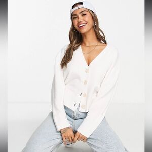 White asos cardigan. V neck
